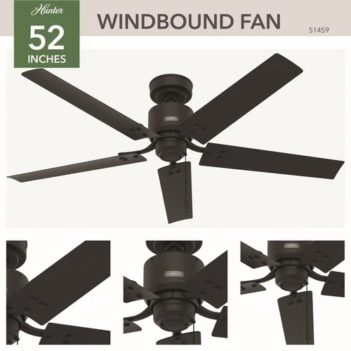 Hunter Fans - Windbound - 52 Inch 5 Blade Ceiling Fan and Pull Chain In - Picture 2 of 4