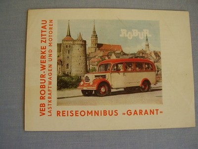 Robur Reiseomnibus Garant VEB Robur-Werke Zittau Lastkraftwagen Prospekt 1959