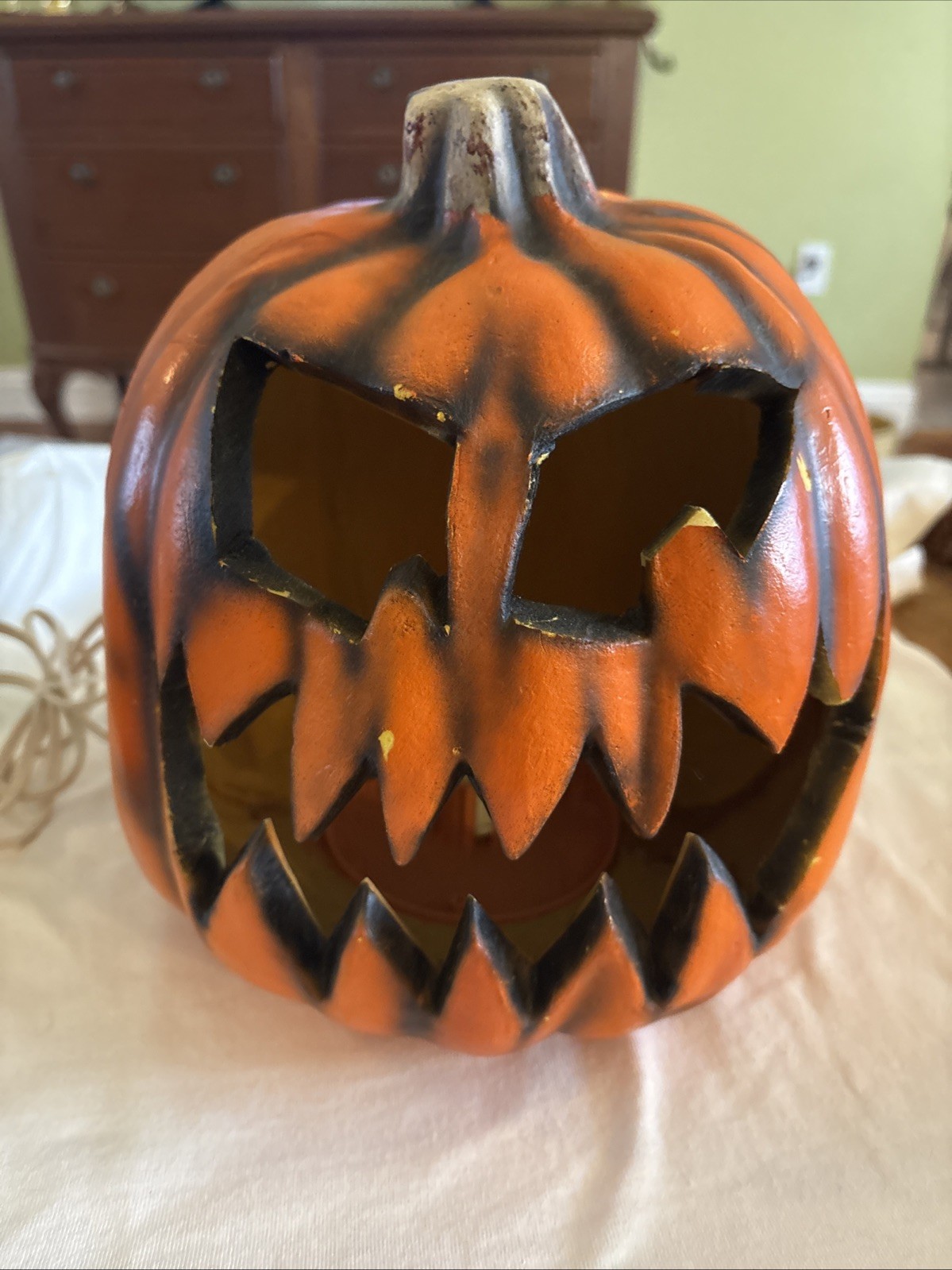 Vintage The Paper Magic Group 1998 Halloween Foam Mold Light Up jack-o'-lantern