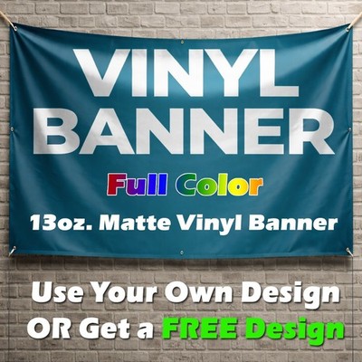 Personalized Custom 13oz Vinyl Banner Printing Indoor-Outdoor Event-FREE DESIGN