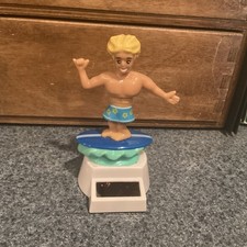 Solar Powered Interior Car Rocking Surfing Boy Doll Ornament Cartoon Vintage