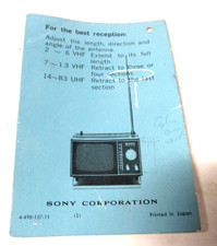 Sony Hang Tag Brochure for 1960s Era  Small  ...