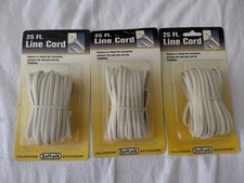  Pack of 3 25 Foot Telephone Line Cord, Softalk Telephone Accessory