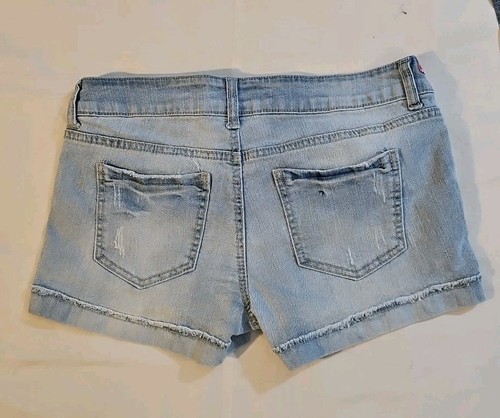 Vintage L.E.I. Ashley Denim Shorts Lowrise Cuffed Jeans amerikanische Flagge Größe 11 - Bild 5 von 5