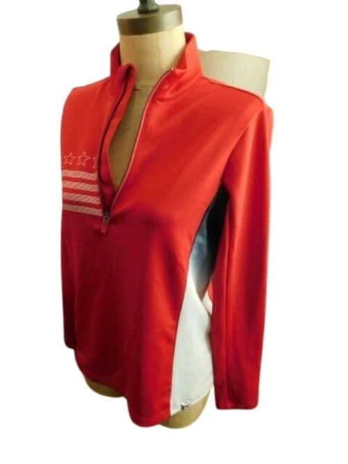 Top Pullover de Golf Antigua Talla S Pequeño Rojo Blanco Azul Manga Larga Foto 2 de 2