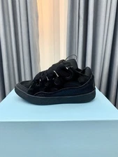 lanvin curb sneakers black