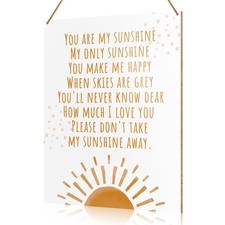 UDNADKEX Boho Nursery Wall Sign Hanging Decor, You Are My Sunshine Make Me Ha...