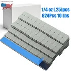 1 BOX 1/4 OZ GREY WHEEL WEIGHTS STICK-ON ADHESIVE TAPE 10 LBS LEAD-FREE 624 PCS