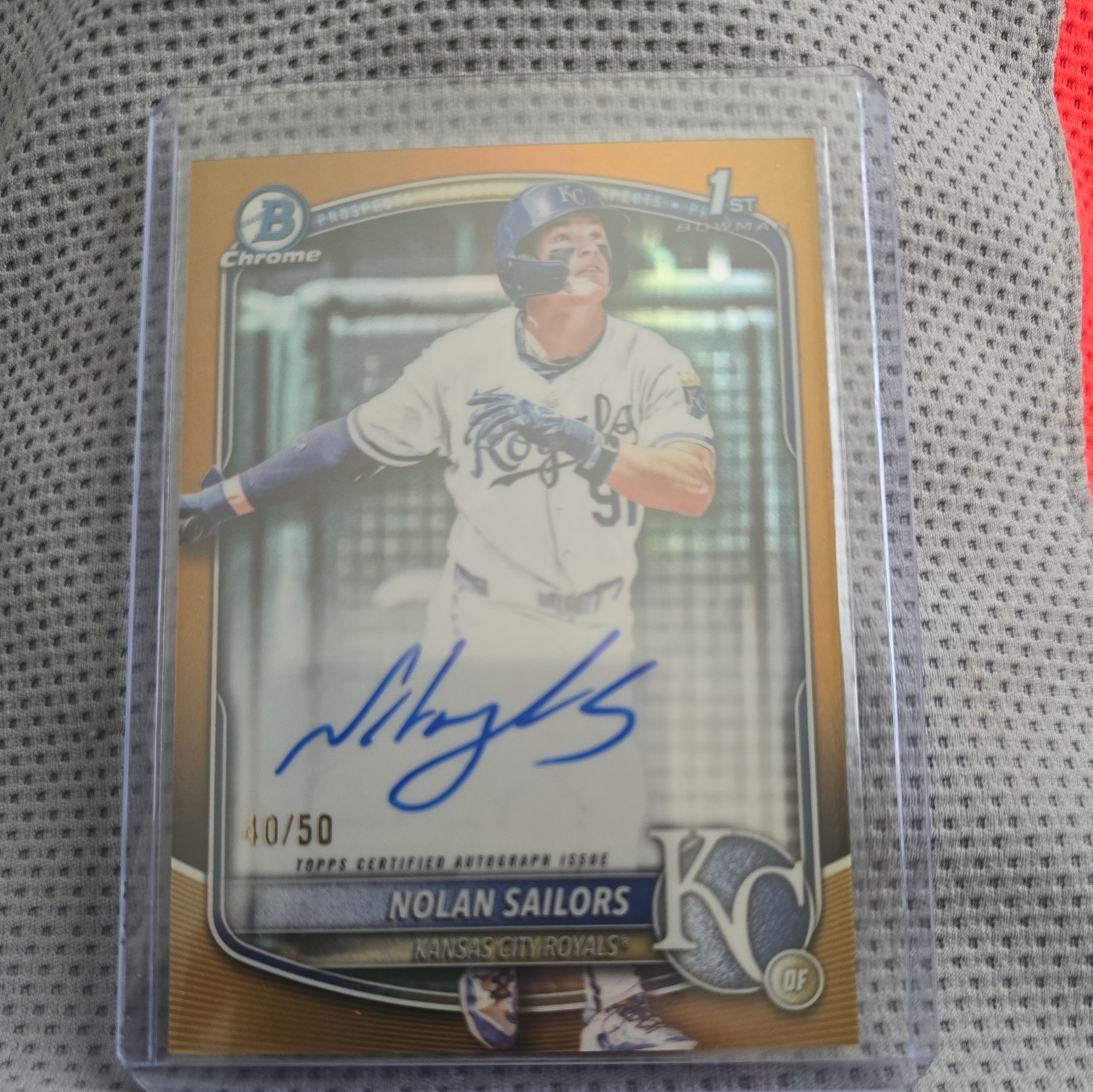 2025 MLB Bowman Draft Chrome Nolan Sailors GOLD REFRACTOR AUTO 1st Rookie 40/50