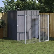 Galvanized Steel Chicken Coop with Run Outdoor Poultry Cage