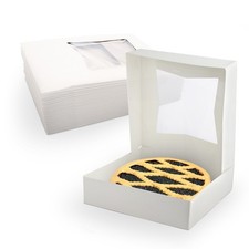 MT Products White Treat Boxes - 9" x 9" x 2.5" Bakery Boxes - Pack of 25