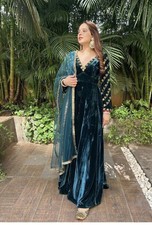 Indian Designer Party Gown Dupatta Set Bollywood Pakistani Anarkali Suit Dress