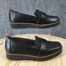 Dr. Scholls Webster Penny Loafer Shoes Womens 8 Wide Casual Faux Leather Black