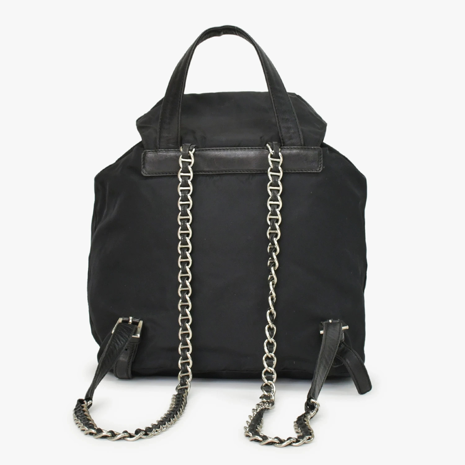 PRADA Chain Backpack Mini Triangle Logo Tessuto L… - image 3