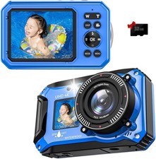 4K 56MP Underwater Camera 33FT Diving Snorkeling Dual Screen 32GB SD Card