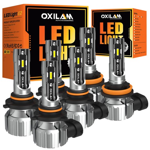 6x 9005+9006+H11 LED Headlight Combo High Low Beam Bulbs Kit Super White Lamps