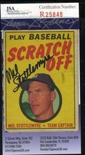 Mel Stottlemyre 1970 Topps Scratch Off Jsa Coa Hand Signed Authentic Autographed