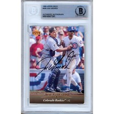 Joe Girardi Signed 1995 Upper Deck 409 Colorado Rockies Beckett BAS Slabbed Auto