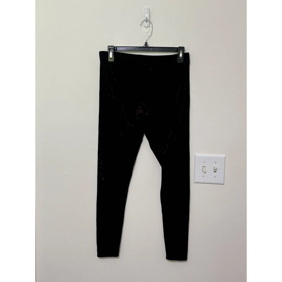 Leggings Nordstrom de veludo preto elástico macio calça casual tamanho M - Imagem 2 de 4