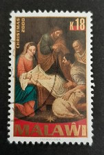 Malawi: 2000 - Christmas 2000 - 18 MK Three Wise Men Painting - Used Stamp