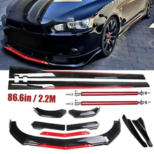 Front Bumper Lip Splitter Spoiler Side Skirt Body Kit For Mitsubishi Lancer G