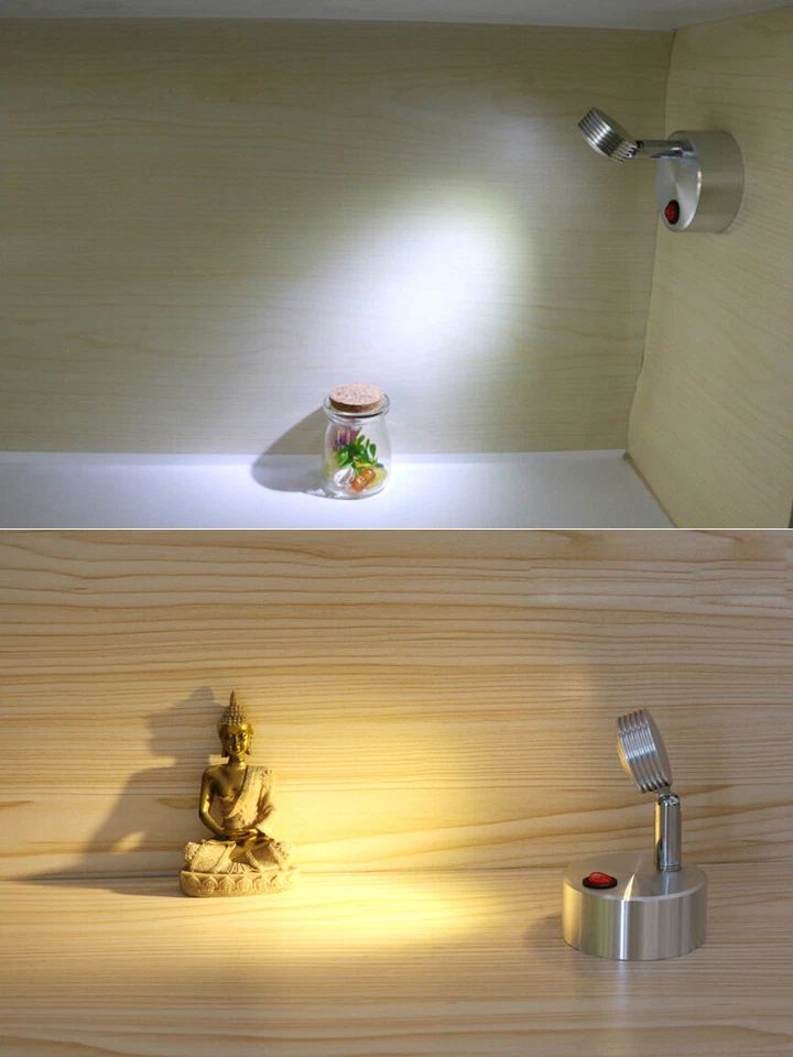 Luz de lectura portátil LED 3W a batería lámpara de cabecera botón joyería tienda Foto 3 de 4