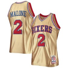 Moses Malone 75th Anniversary 1982/83 Hardwood Classics Swingman Jersey - Gold
