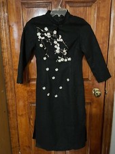 Chinese Qipao Cheongsam Traditional Winter Clothing cherry clossom