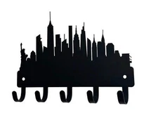 New York City Skyline Key Holder with 5 Hooks - Made in the USA