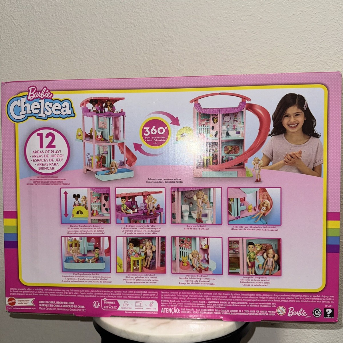 Barbie Chelsea Pink 360 degrees 20+ Pieces Playhouse Size 20