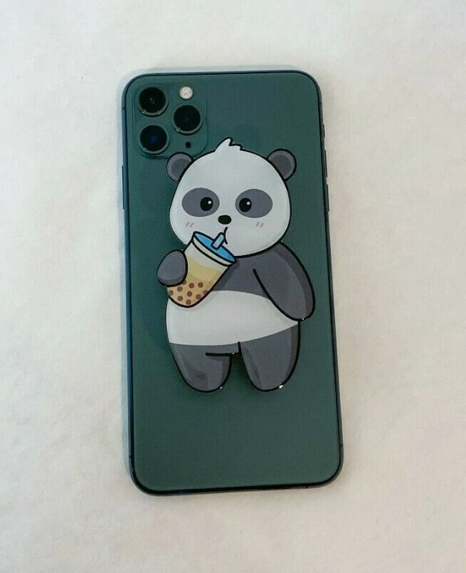 2 Milk Tea Boba Panda Cell Phone Holder Grips - For Him, Her or Yourself - Cute! Foto 4 de 4