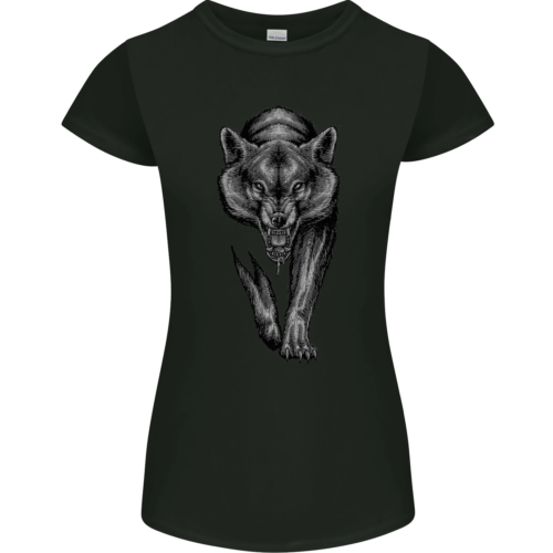 T-shirt donna lupo solitario taglio petite - Foto 1 di 3