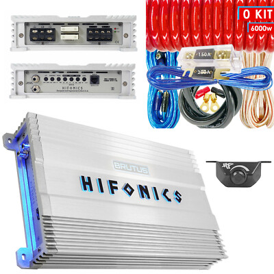 Hifonics BG-1900.1D 1900 Watt Mono Car Audio Amplifier Class D + 0 GA Amp Kit