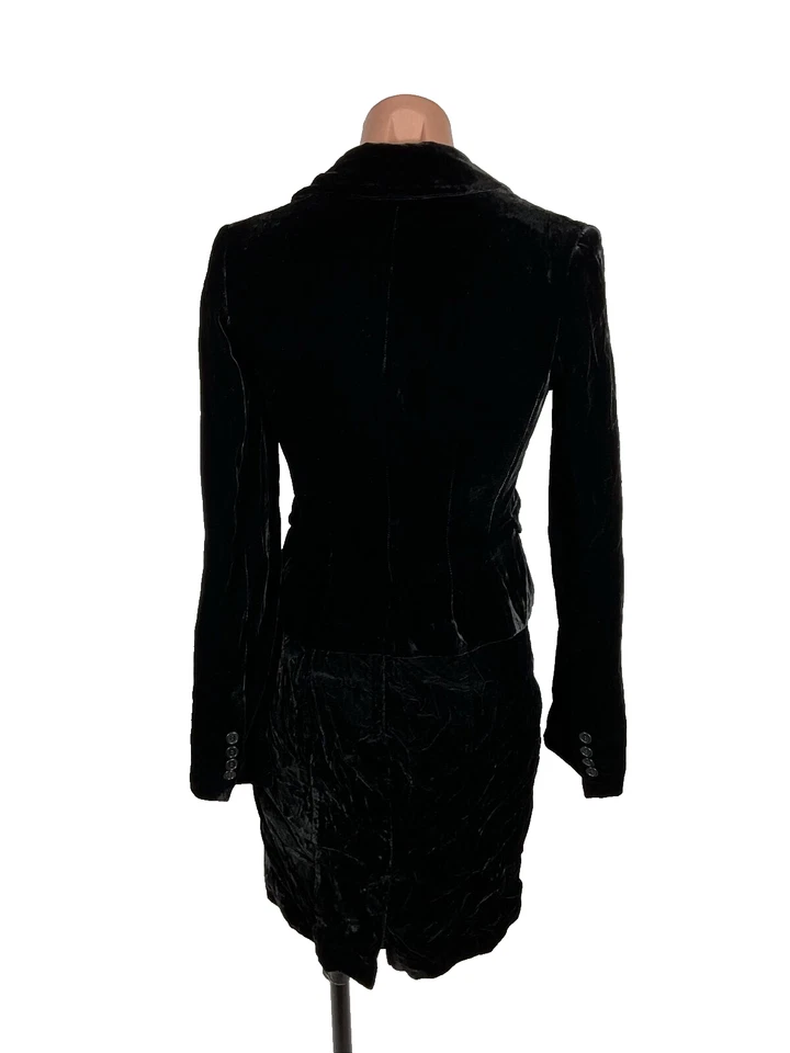 VTG y2k BCBG MAX ARIZA Crushed velvet 2pc jacket-Xxs strapless formal dress-6 - Image 2 of 4
