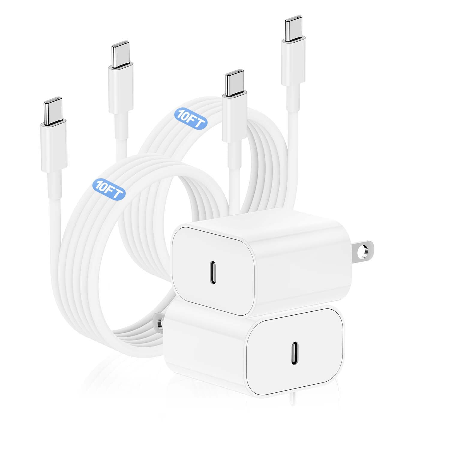 iPhone 15 16 Charger Fast Charging 10 ft USB C to USB C Cable LongApple USBC ...-image