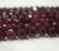 4mm Genuine Natural Red Jade Faceted Round Gemstone Loose Beads 15Inch Strand