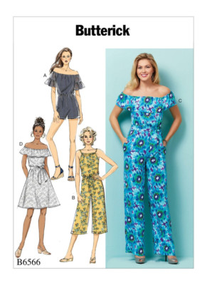 Butterick B6566 Sewing Pattern Misses'/Misses' Petite Dress, Romper, Jumpsuit