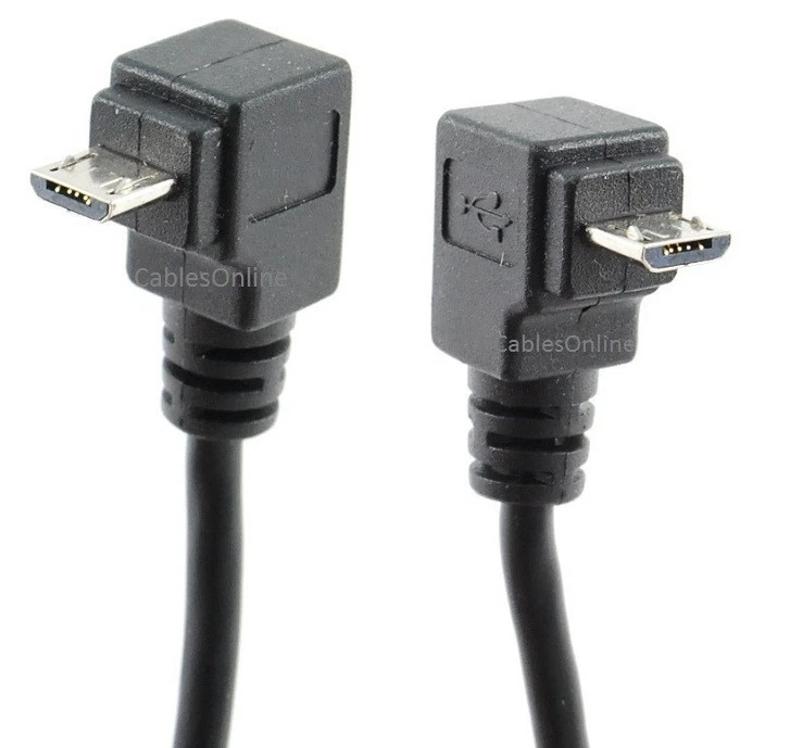 9" USB Micro-B Male Right Angle (Up Position) to Female Extension Cable, AD-U44 - Image 2 of 4