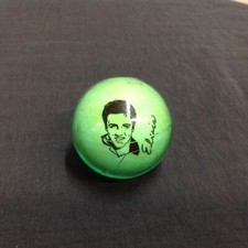 Vintage Green Bouncy Ball with Elvis Image Worn Collectible