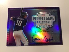 2020 Leaf Perfect Game Metal Purple Autograph BA-GC1 Gavin Conticello 3/8 002
