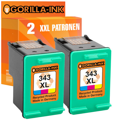 2x Druckerpatrone XXL für HP 343 PSC 1500 1510 1600 1610 2355P 2355V 2710