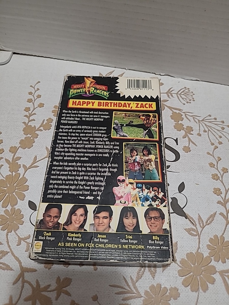 MIGHTY MORPHIN POWER RANGERS: FOOD FIGHT VHS VIDEO & HAPPY