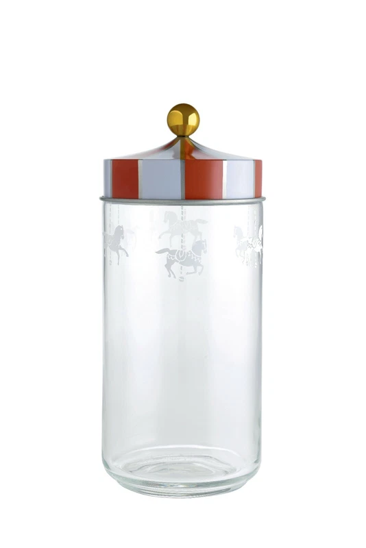 Barattolo da Cucina in Vetro 150 cl ALESSI Circus MW30/150 Tappo Banda Stagnata