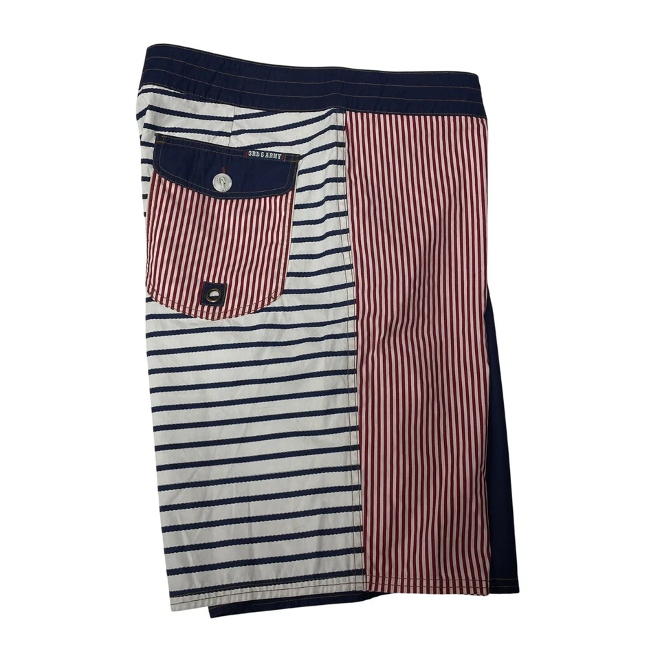 3rd & Army Rojo Blanco Azul EE. UU. BANDERA Bañador Náutico SURF Board Shorts 36 Foto 3 de 4