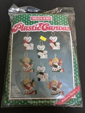 Vintage Distlefink Designs Bears And Dolls Christmas Plastic Ornaments Kit