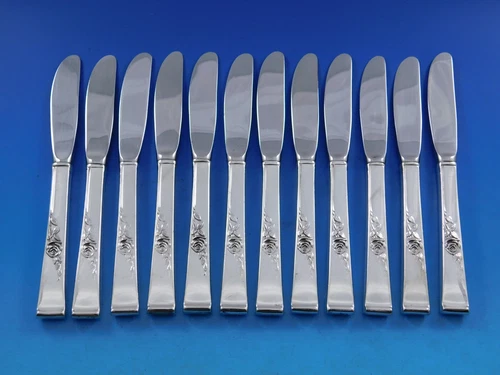 Classic Rose by Reed and Barton Sterling Silver Butter Spreader HH Mod Set 12 pc
