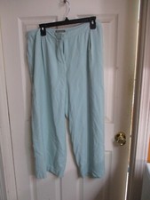 Vintage Tommy Bahama Fine Resortwear Light Blue 100 Silk Women's Pants- 12