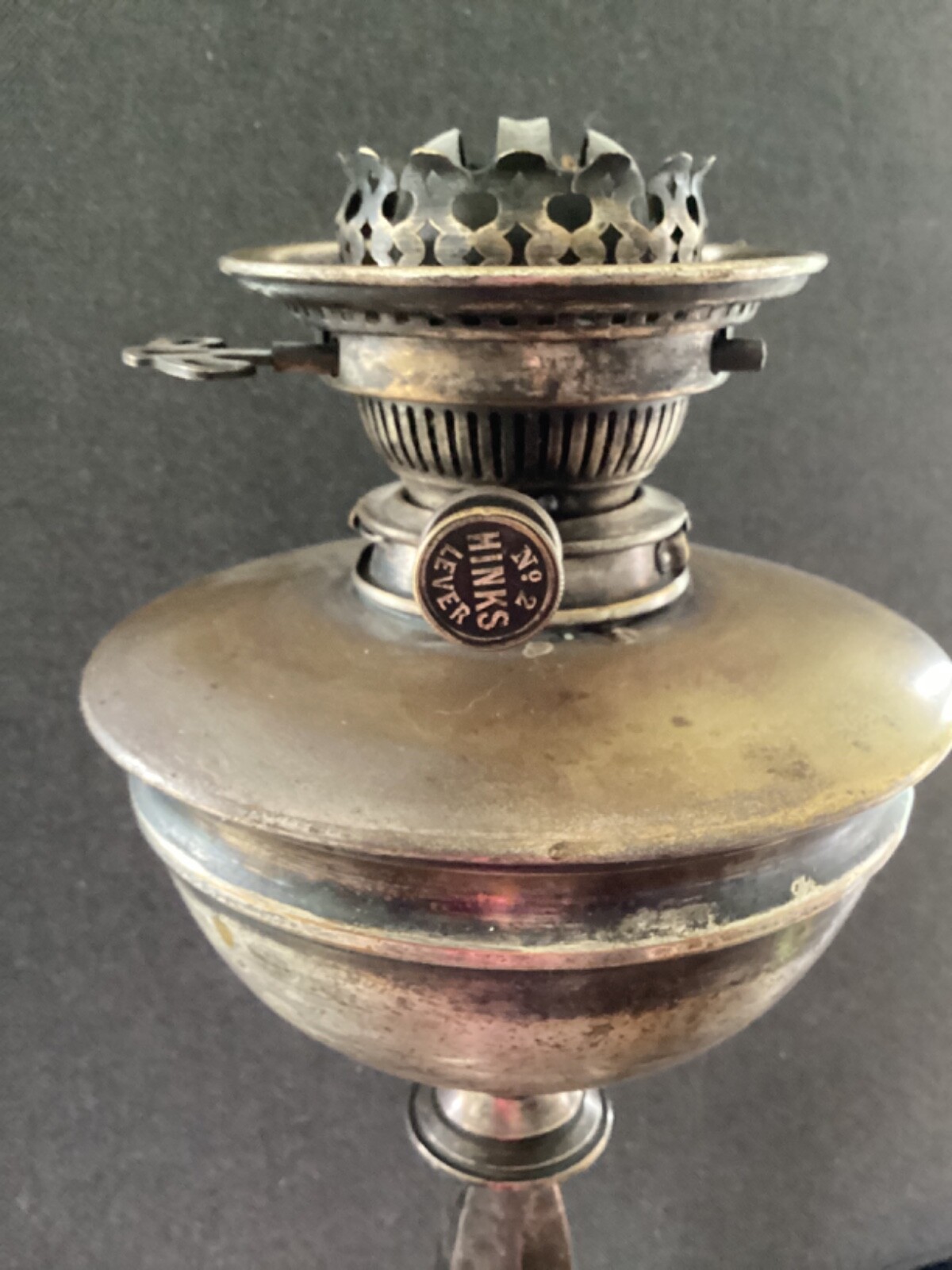 A VICTORIAN OIL LAMP SILVER PLATE HINKS BURNER eBay