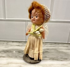 1920s Celluloid Wedding Cake Toppers Kewpie Doll Bride C.A. Reed Co. Antique