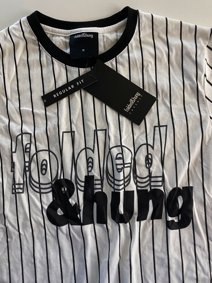 NWT Folded Hung Stripe TEE T SHIRT Medium M Asian Fit